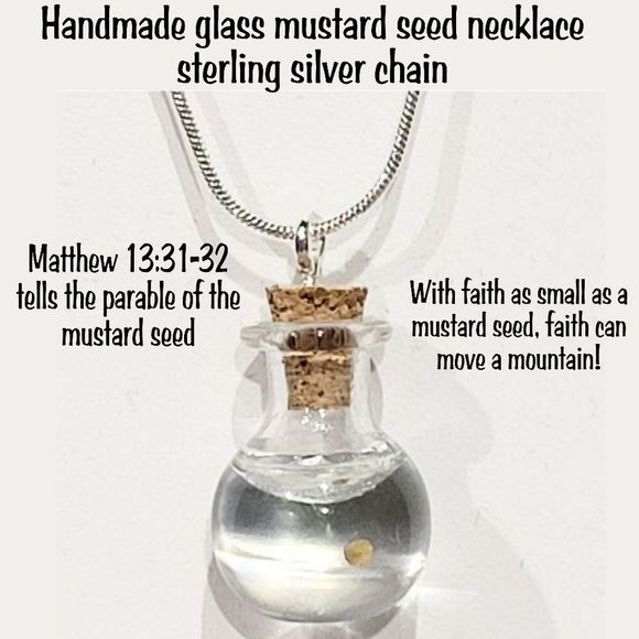 😇 EXCLUSIVE HANDMADE MUSTARD SEED NECKLACE & POCKET CARD ✝️🛐 - Picture 2 of 5